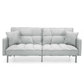 Gray Linen Convertible Futon with 2 Pillows X1724
