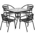 5 Piece Square Patio Dining Set in Black S2694