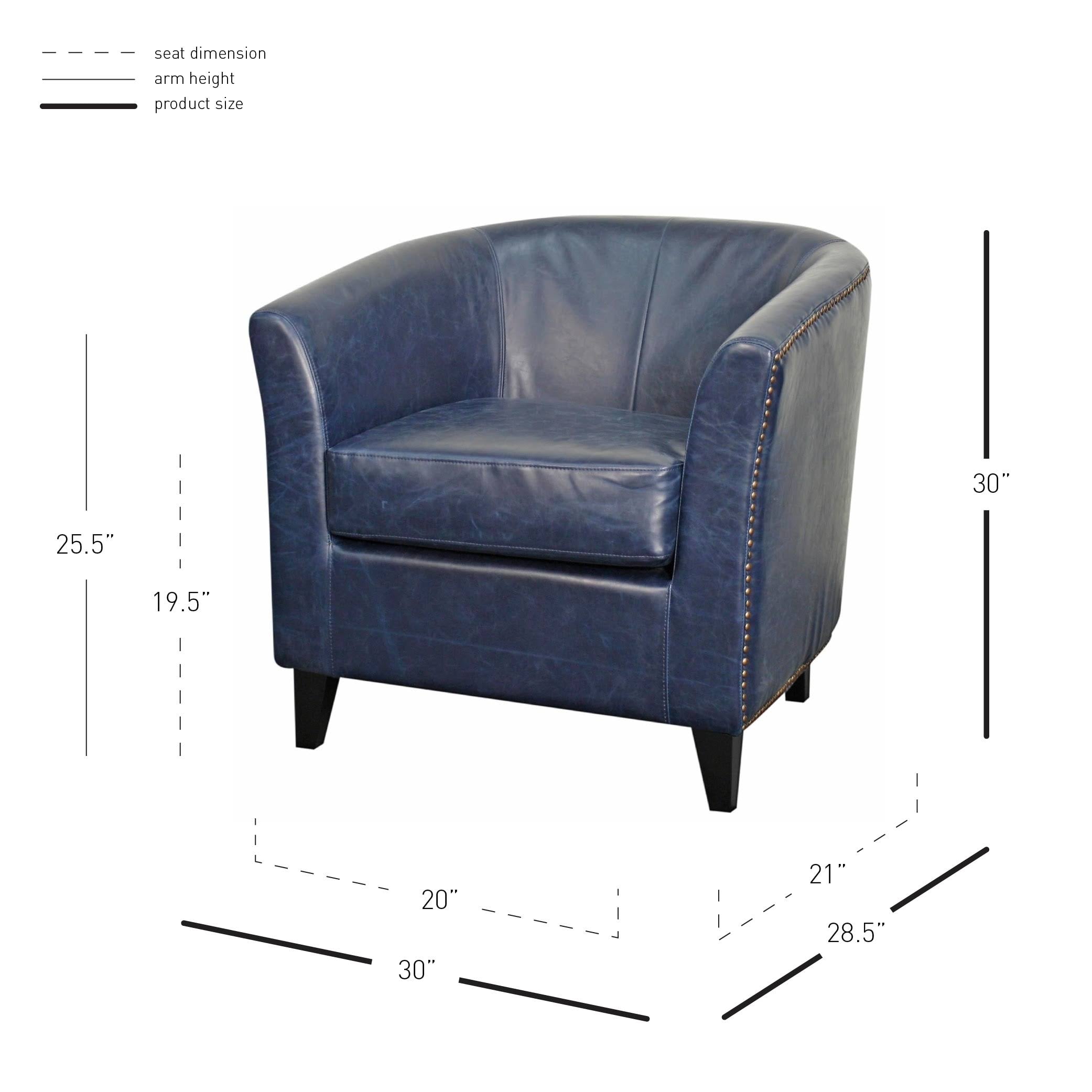 Vintage Blue Bonded Leather Tub Chair B257814