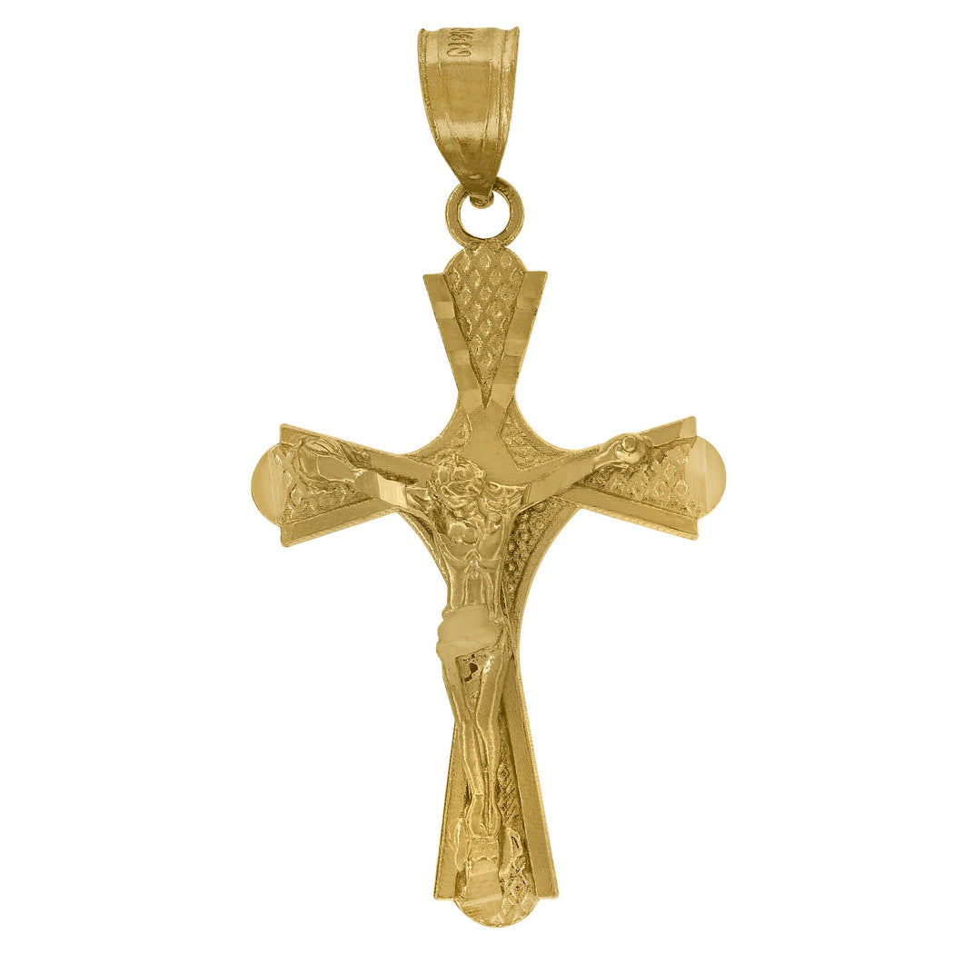 10k Gold Cross Pendant Necklace D333733