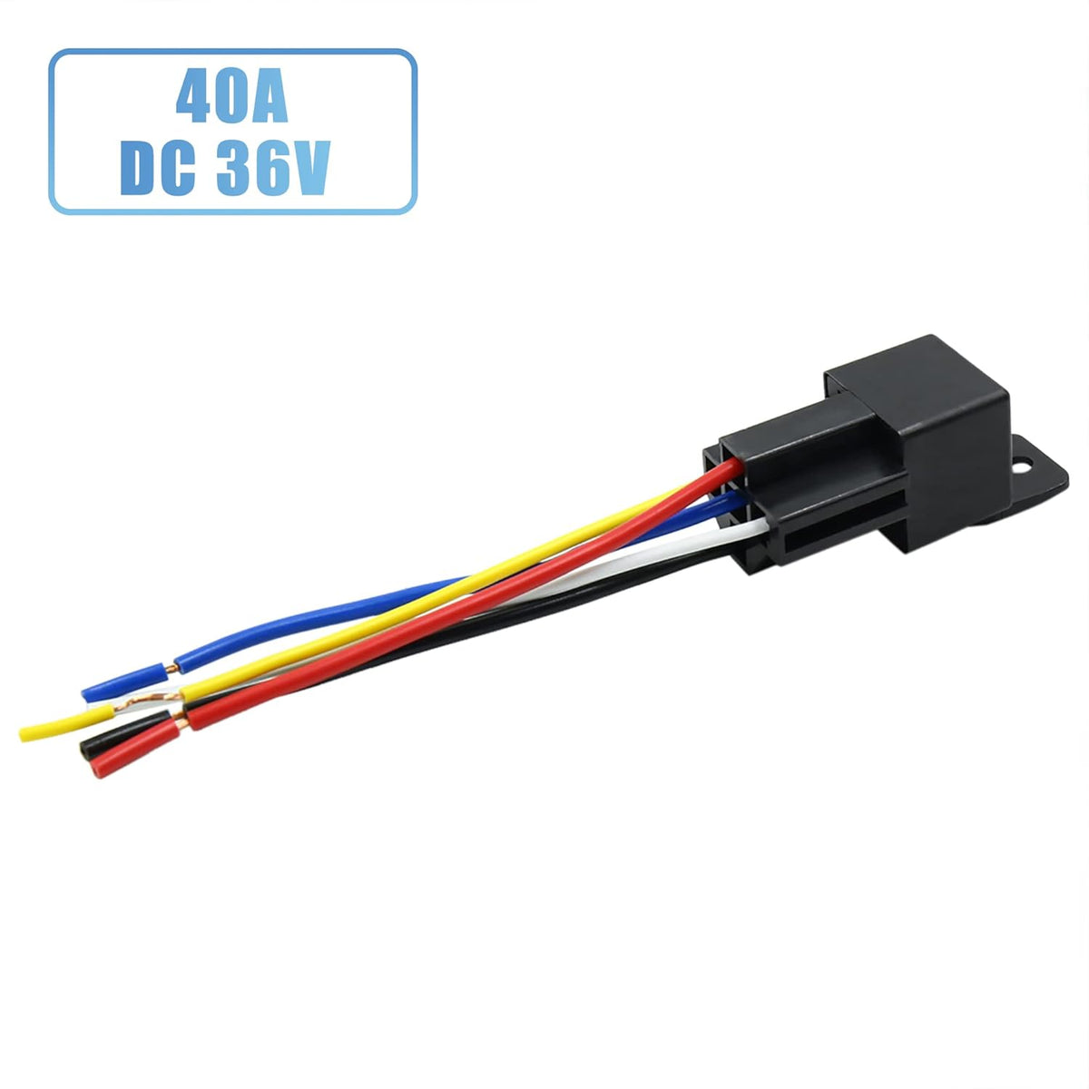 3pcs 5 Pin DC 36V 40A Car Motor Relay with Harness O18982