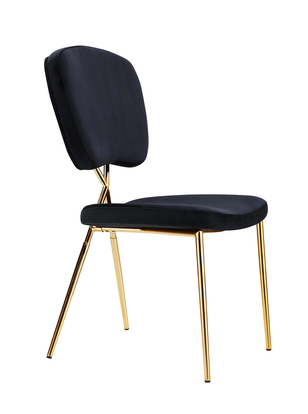 Black Velvet Upholstered Dining Chair Set of 2 I69580