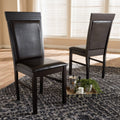 Dark Brown Faux Leather Dining Chair Set B33103