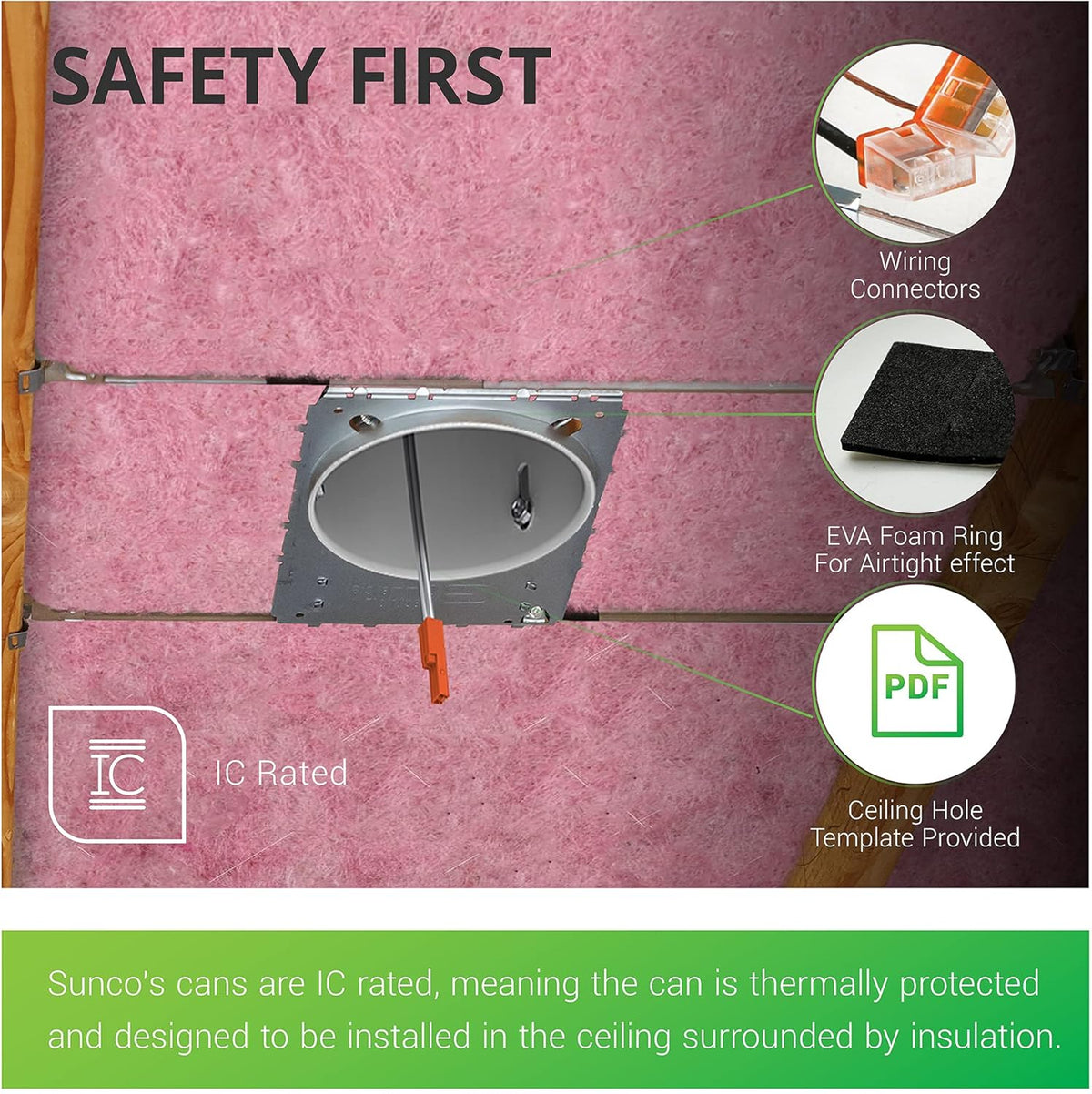 10 Pack 4 Inch Recessed Lighting Housing Can Light, Air Tight Steel Ceiling Can, IC Rated L5511