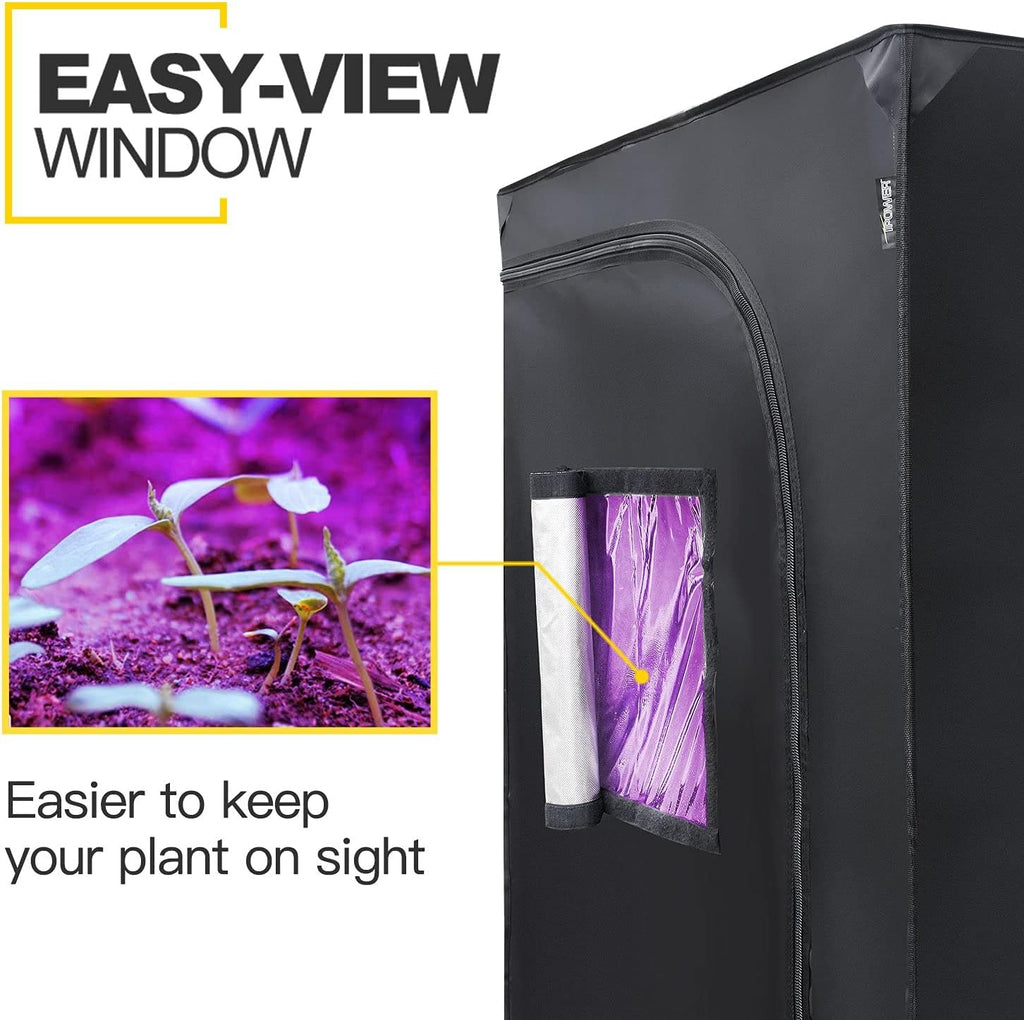32" x 32" x 63" Grow Tent with Floor Tray, Black Pack of 2 J158