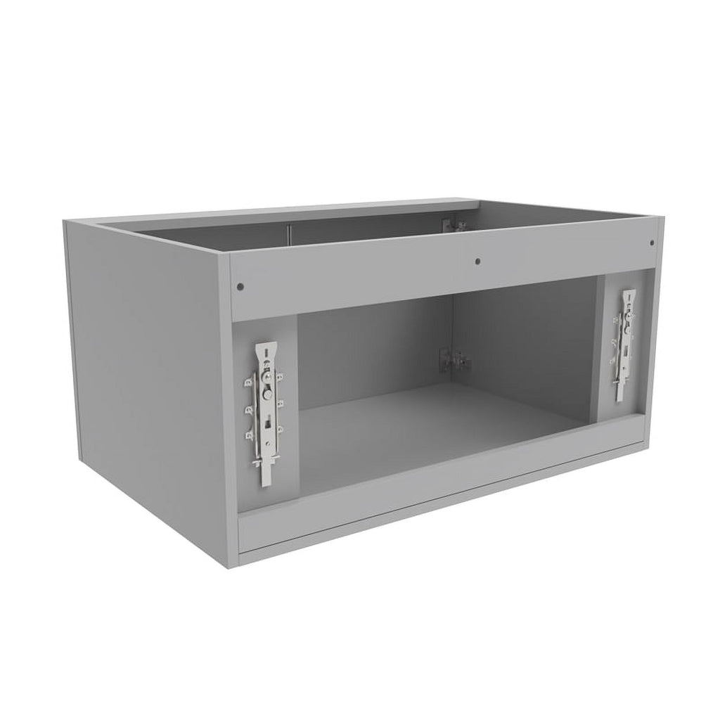 Gray Wood Floating Vanity Base with Drawers H684678