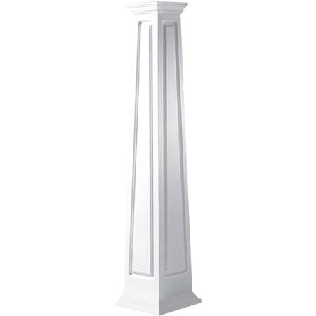 12 inchw x 60 inchh Square Tapered Raised Panel Column with Crown Capital & Crown Base A82180