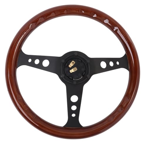 14" Wood Grain Steering Wheel with Horn Button 6 bolts V358751