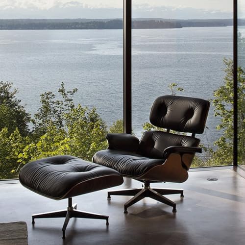 Leather Single Sofa Chair with Footrest B6251