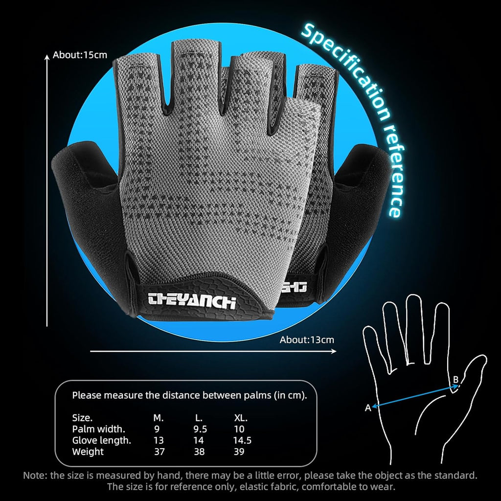 Gray Half Finger Workout Gloves (XL) R458472