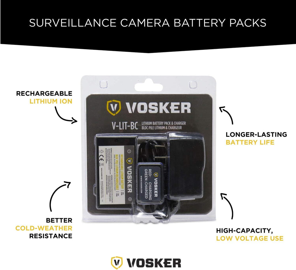 Rechargeable Lithium Ion Battery Pack and Charger for Security Cameras, 2000 mAh E98404