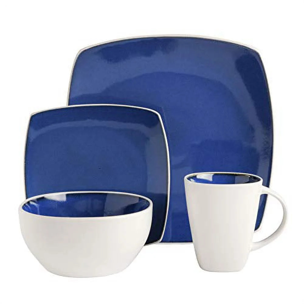 White Square Stoneware 16-Piece Dinnerware Set T1439