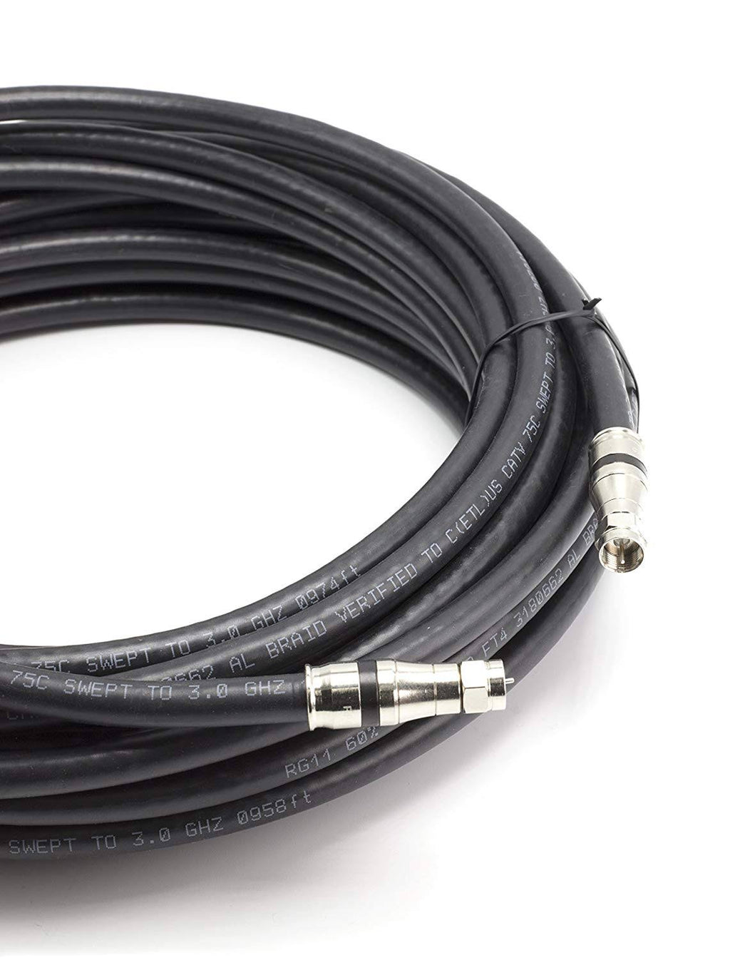 100 Foot RG-11 Coaxial Cable with F Type Connector W317