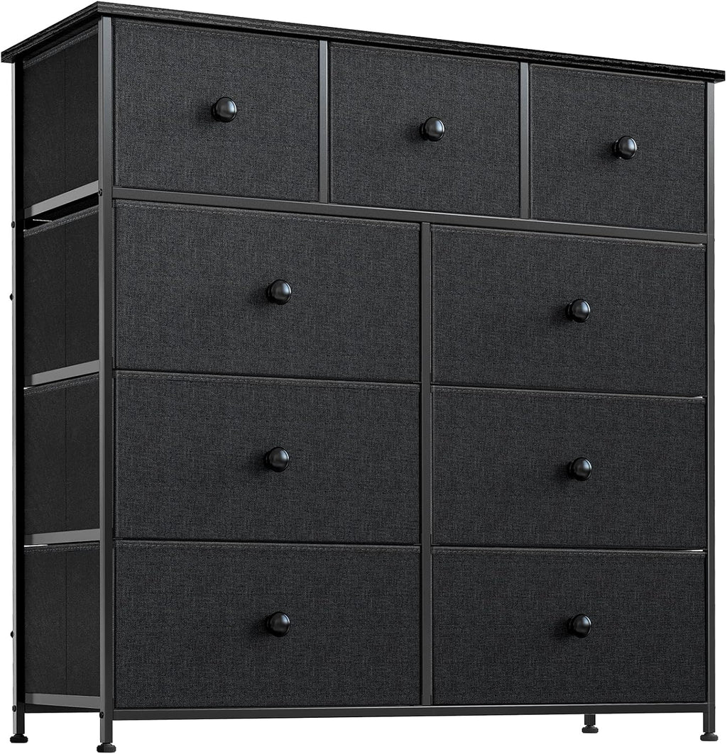 9 Drawer Steel Frame Wooden Top Dresser M56831