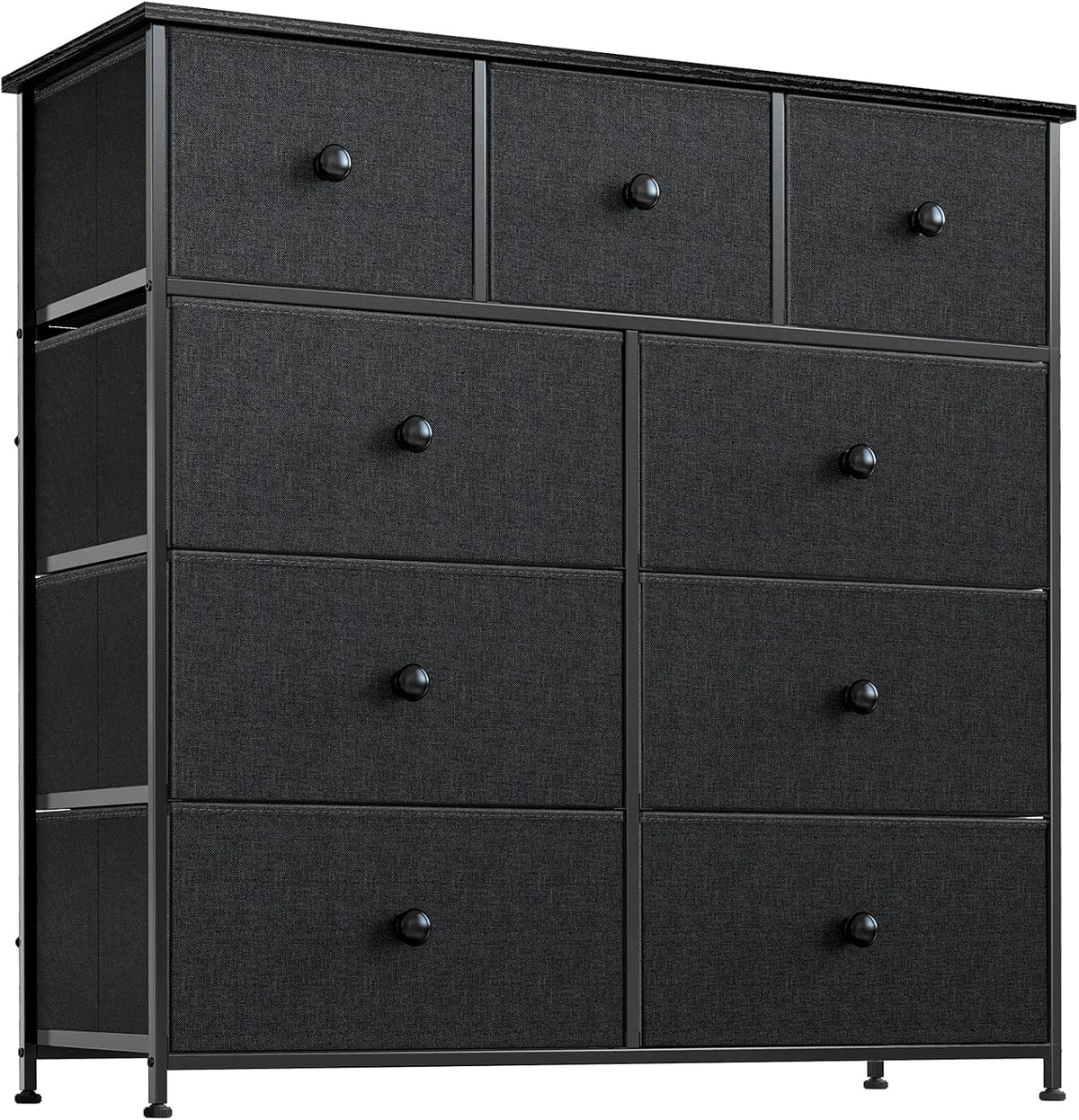 9 Drawer Steel Frame Wooden Top Dresser M56831