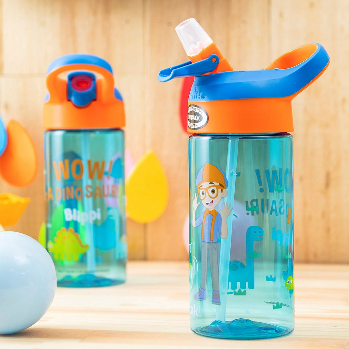 17.5 oz Kids Water Bottle with Spout Cover and Carrying Loop, Durable Plastic, Pack of 2 L171562