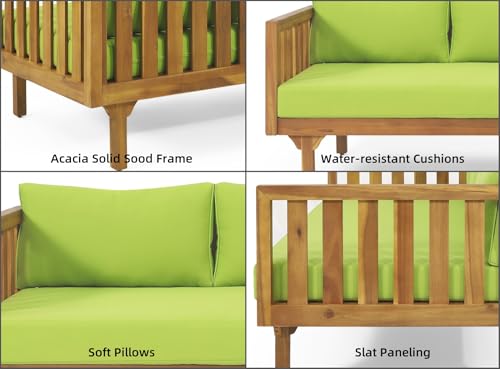 Grey Acacia Wood 3 Seater Daybed with Cushions Z687525