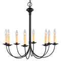 Black Tone Finish 8 Light Chandelier 24 inch Long R80680