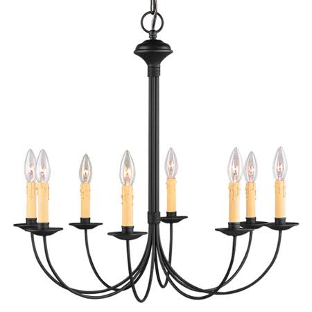 Black Tone Finish 8 Light Chandelier 24 inch Long R80680