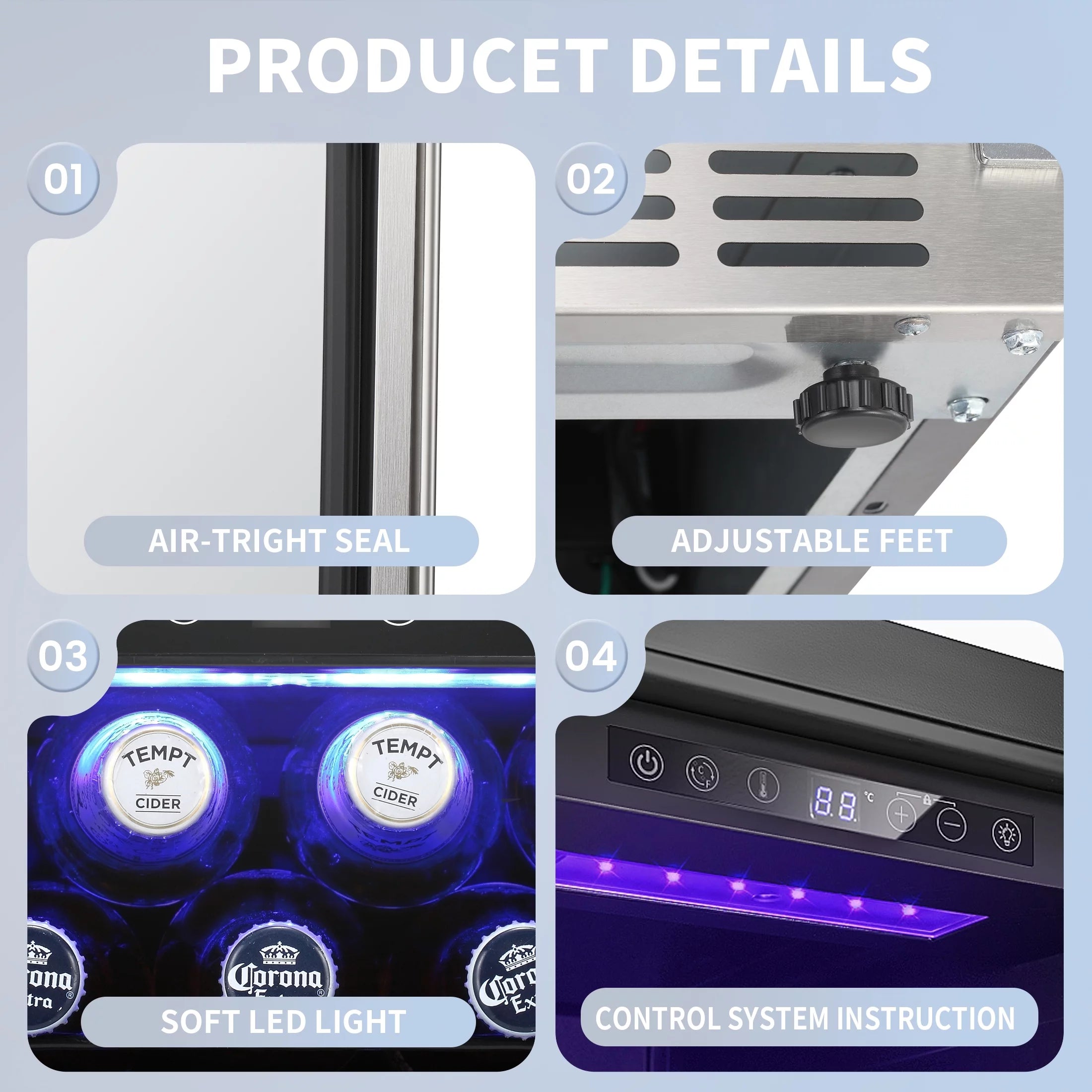 15 inch Beverage Refrigerator with Clear Glass Door G58021