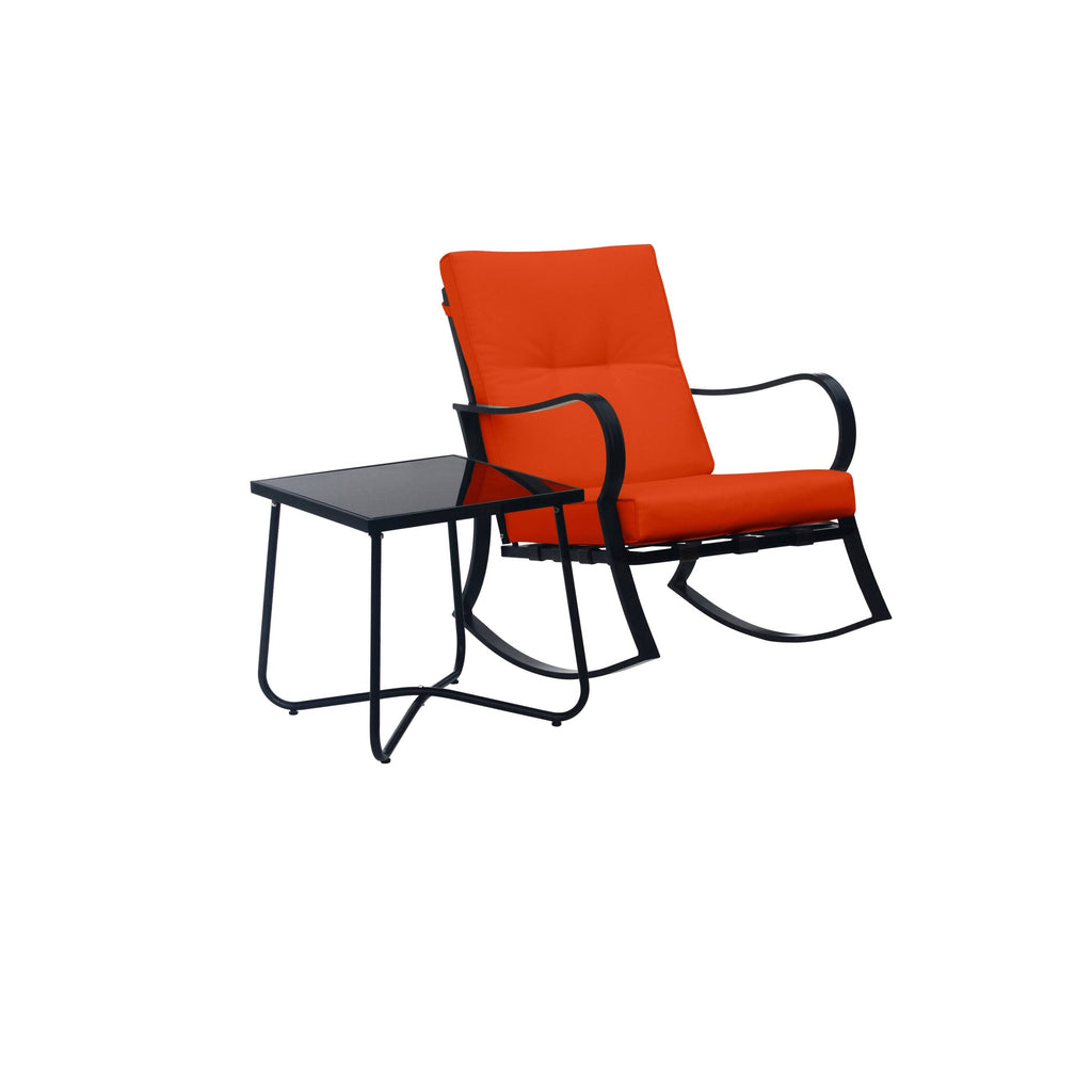 3-Pc. Orange Rocking Chair and End Table Set O6996