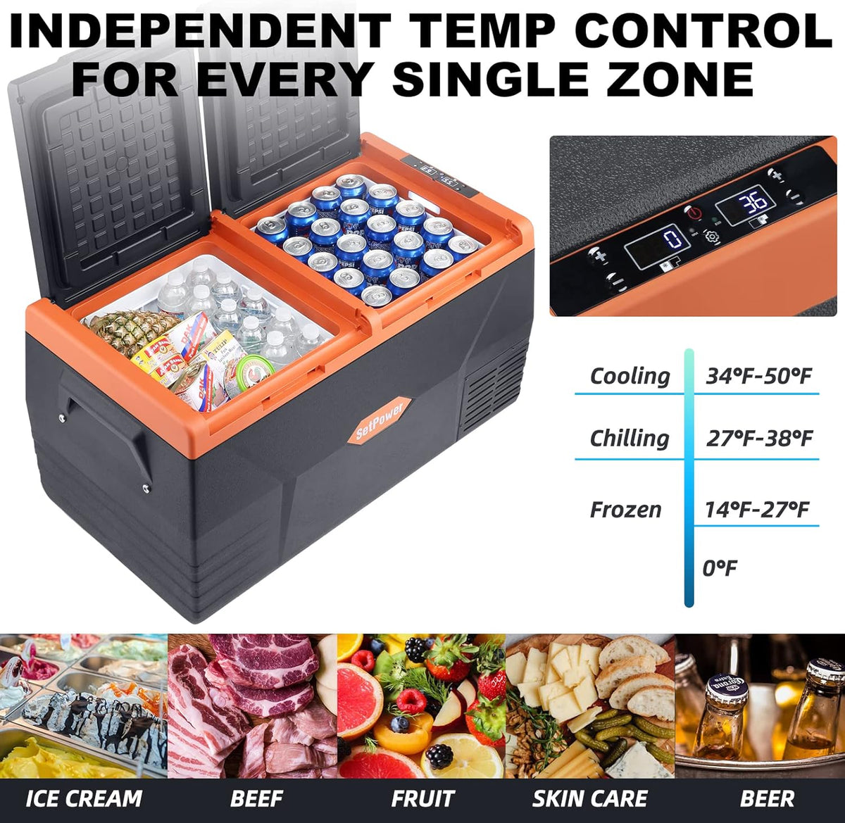 79.3 Quart Dual Zone 12 Volt Portable Refrigerator H52932