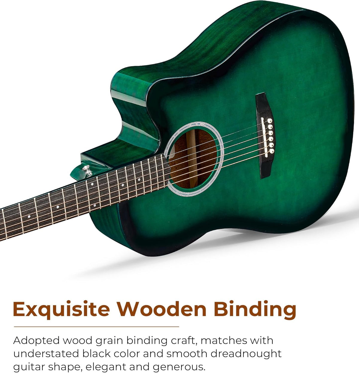 Blue 41 Inch Cutaway Acoustic Guitar Bundle with Gig Bag N746