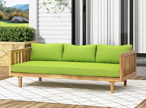 Grey Acacia Wood 3 Seater Daybed with Cushions Z687525
