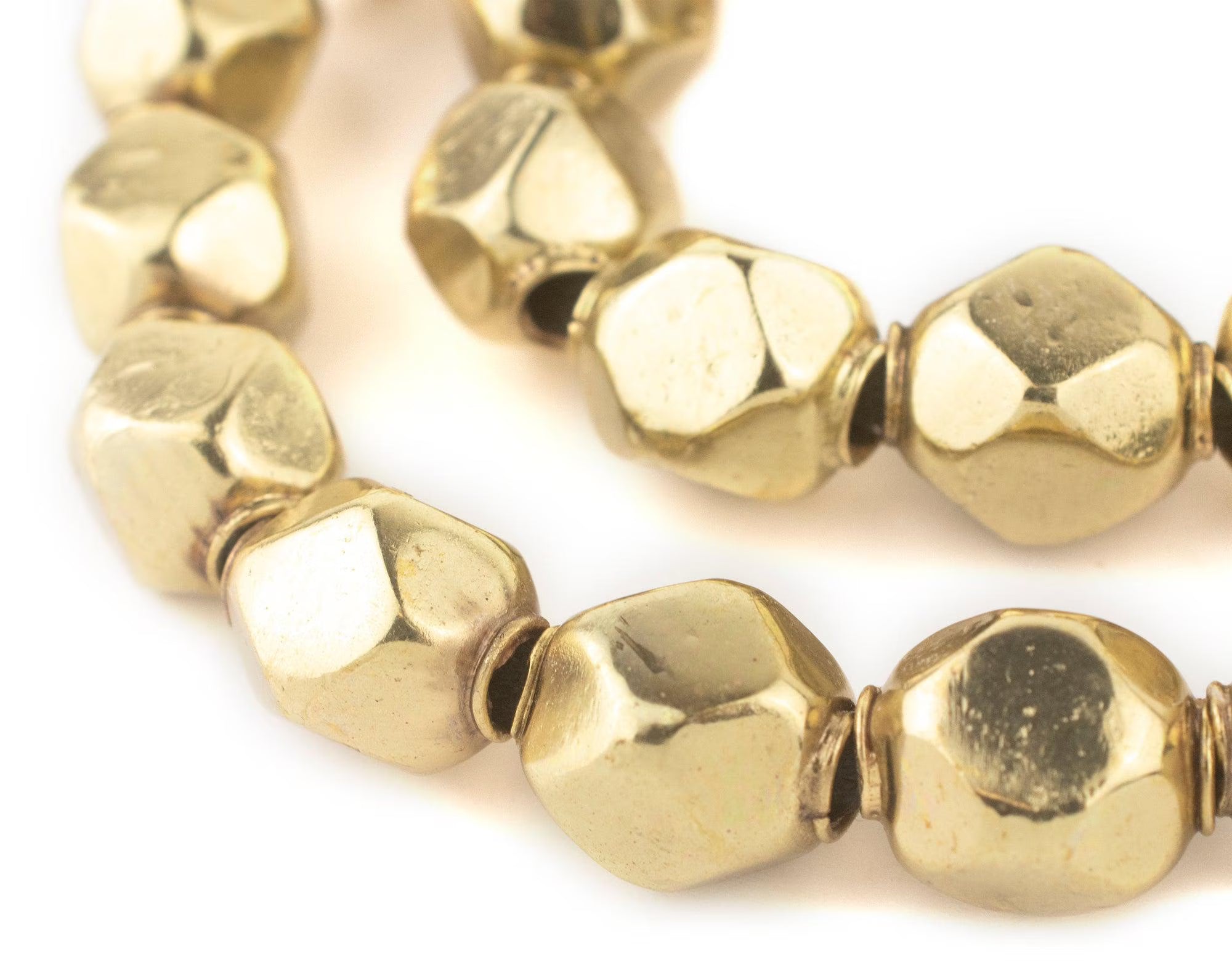 Brass Diamond Cut Hollow Tribal Beads (18mm) U12220