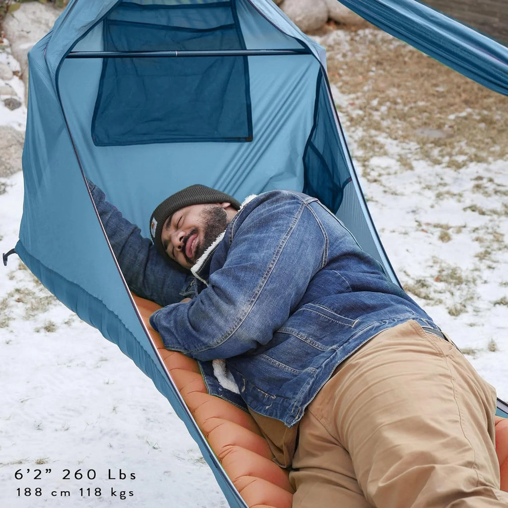 80"x30" Forest Green Lay Flat Hammock Tent with Mosquito Net and Insulated Pad L669
