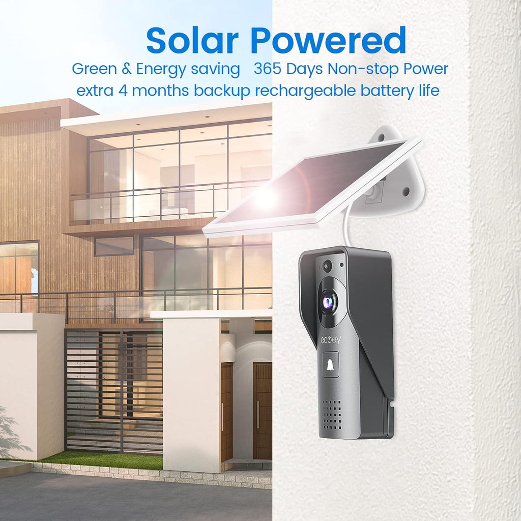 Video Doorbell Camera with Two-Way Audio, 1080P HD, PIR Motion Detection, Solar Energy M1247