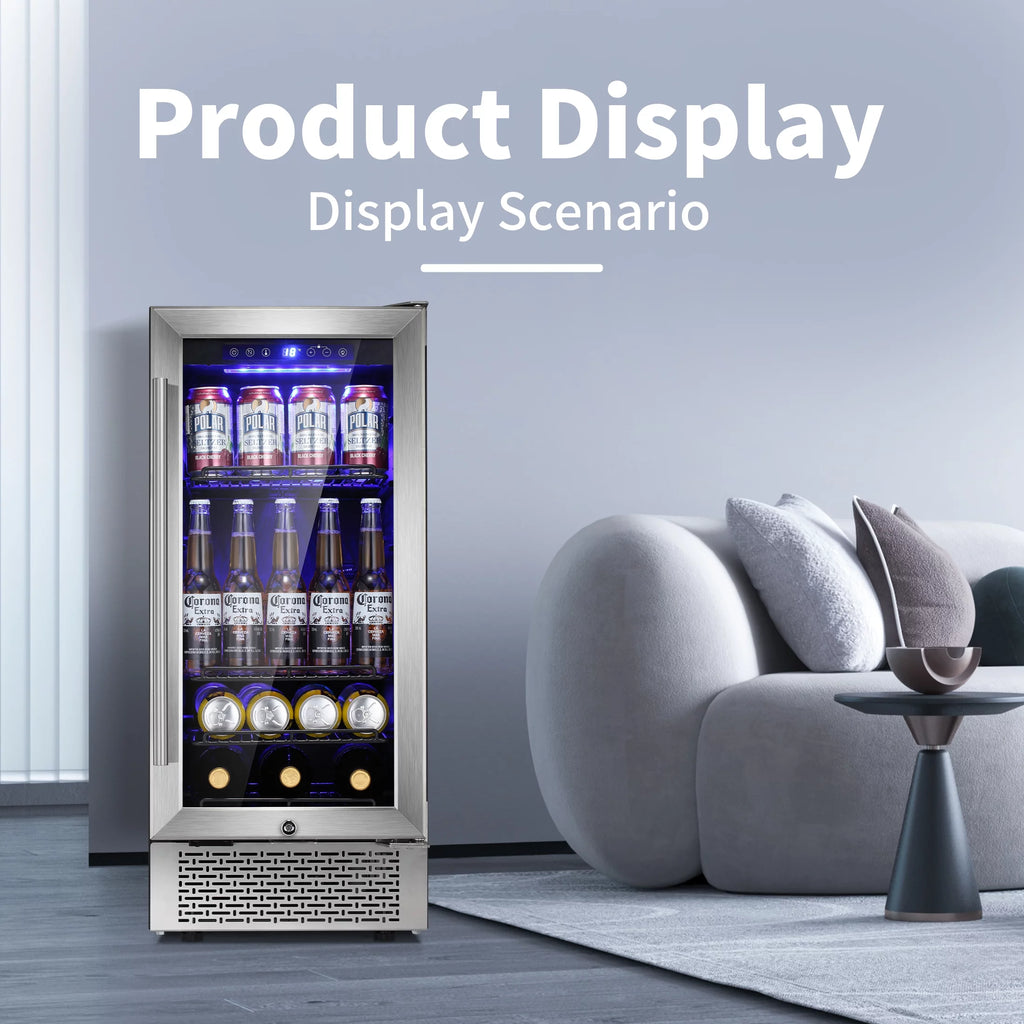 15 inch Beverage Refrigerator with Clear Glass Door G58021