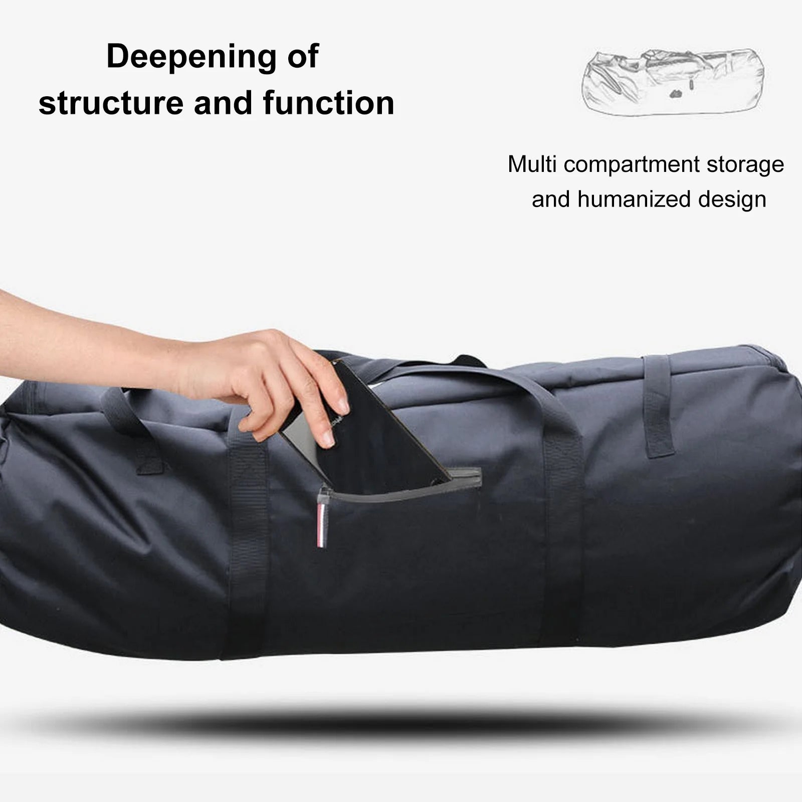 60L Waterproof Roll Top Duffel with Carry Straps C27433