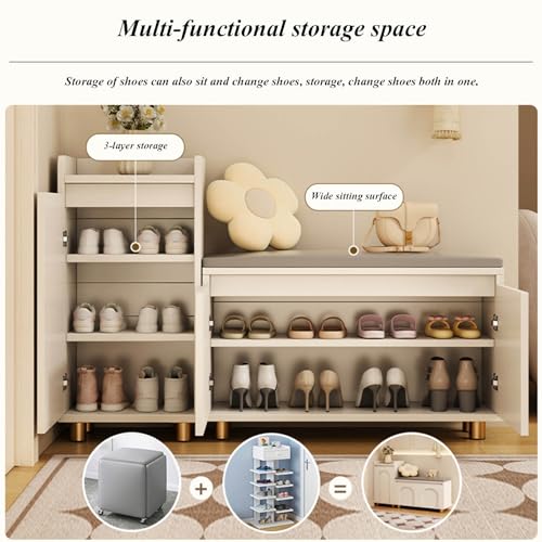 Shoe Bench with Cushion Storage Bench K3760
