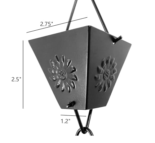 Black Powder Coated Metal Rain Chain K78508