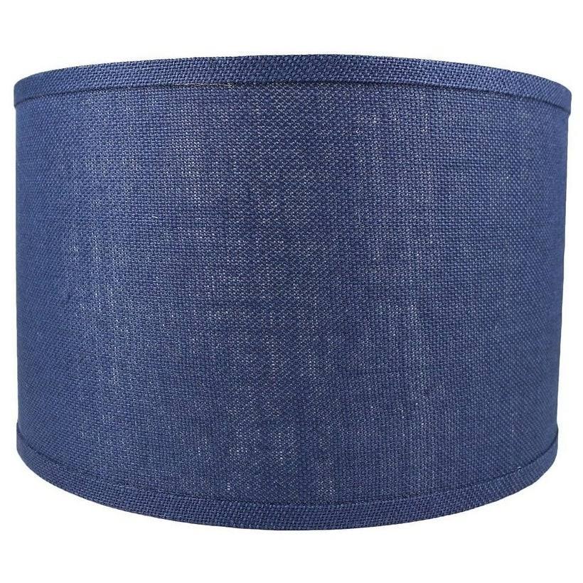 Navy Blue Burlap Drum Lamp Shade H39707