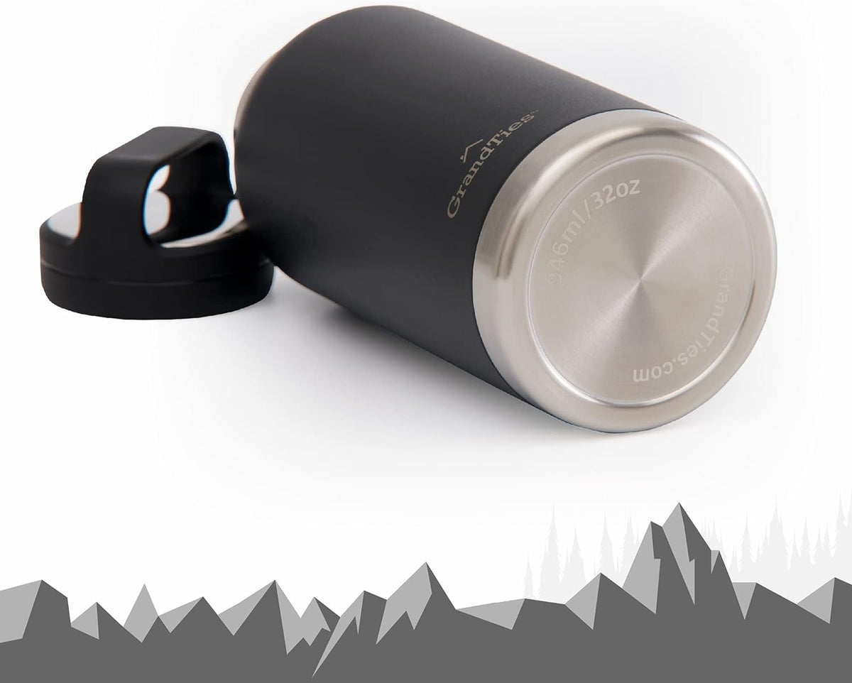 2 Lids Stainless Steel Water Bottles Vacuum Insulated Reusable BPA-Free Metal Canteen Z100
