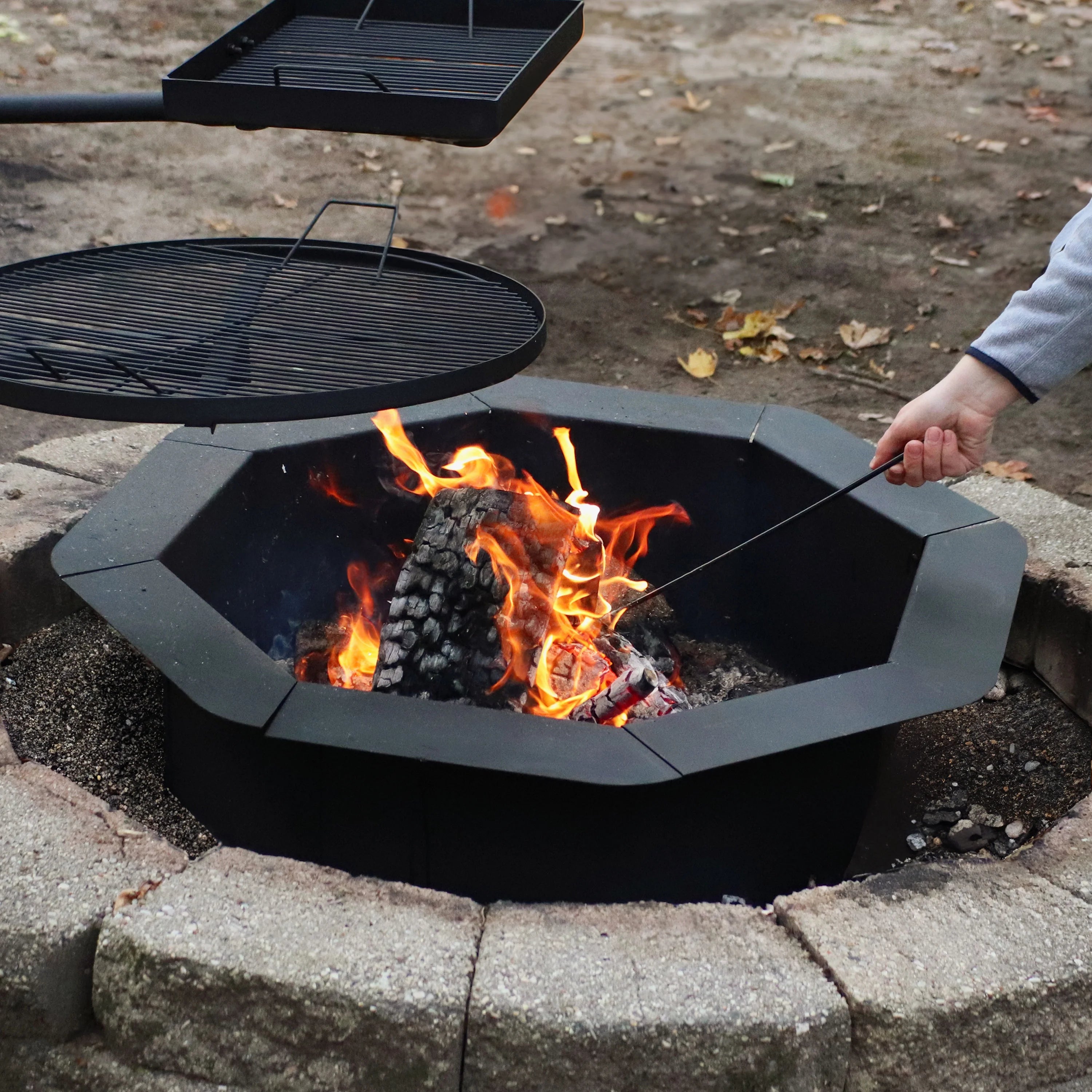 Octagon Heavy-Duty Steel Fire Pit Ring - 30" Inside Diameter N717677