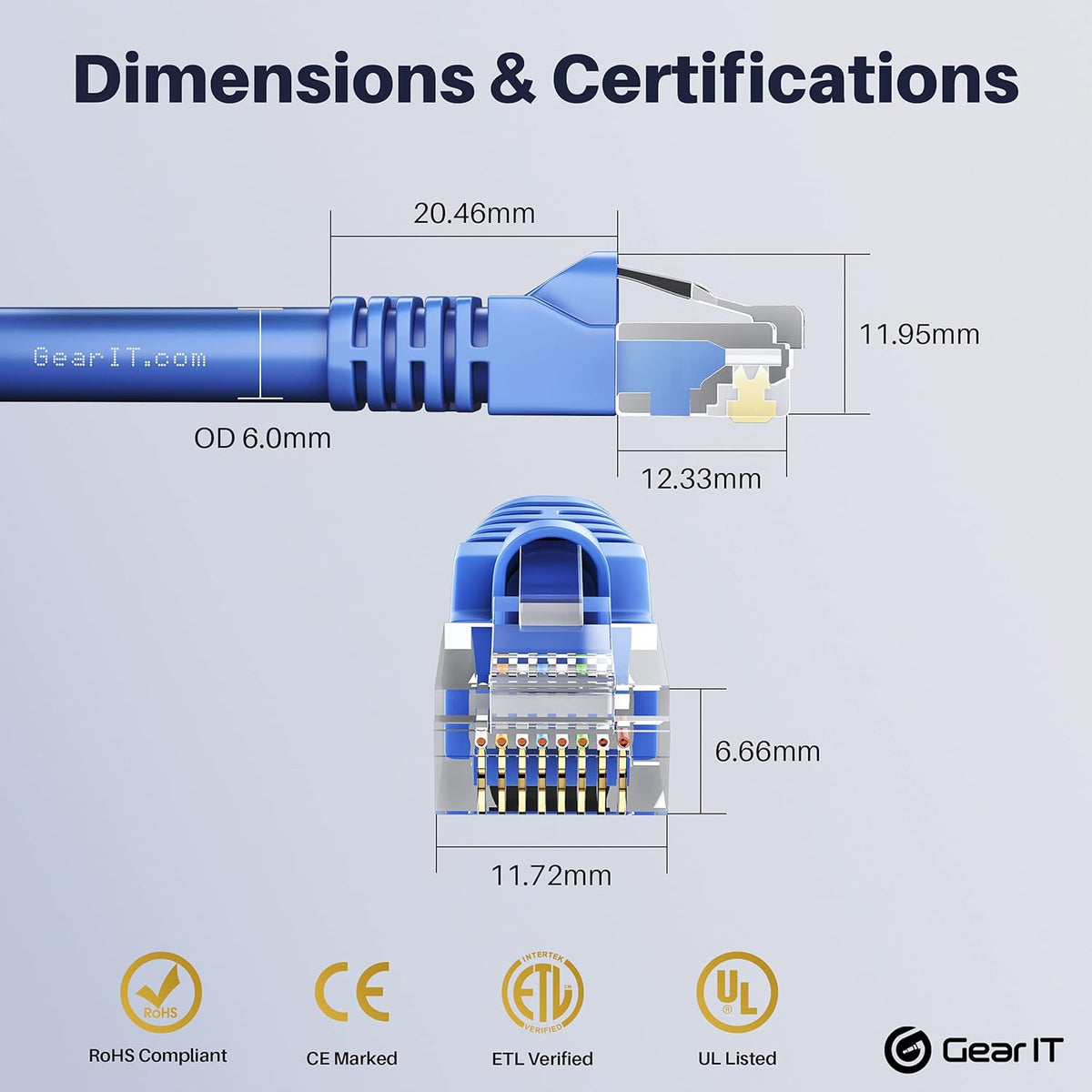 Cat6 Ethernet Cable 1 ft 50-Pack Blue F8879