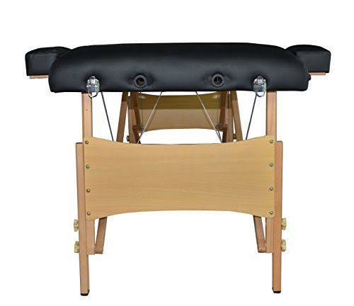 Black 3 Section Portable Massage Table with Carry Case J157012