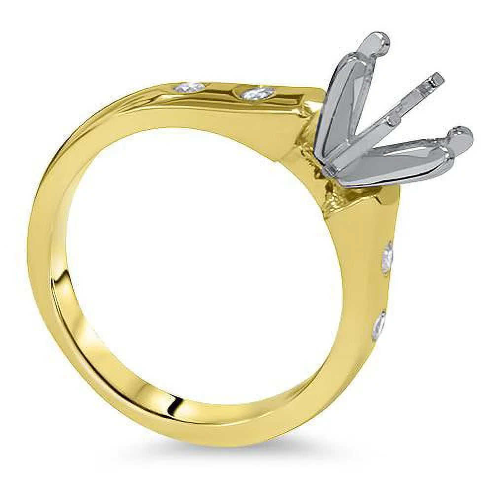 Diamond Semi Mount Cathedral Engagement Ring 14K Setting Y32516