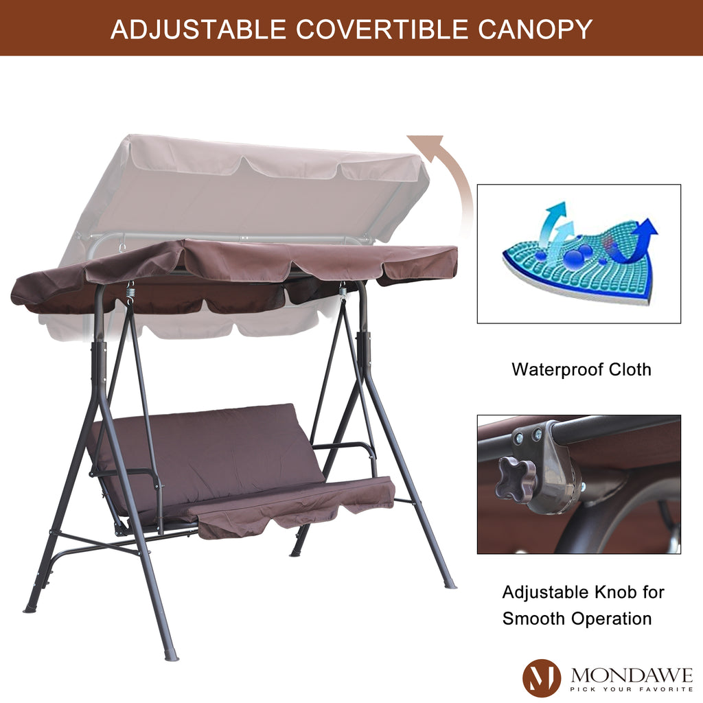 Freestanding Patio Swing Chair with Canopy O34888