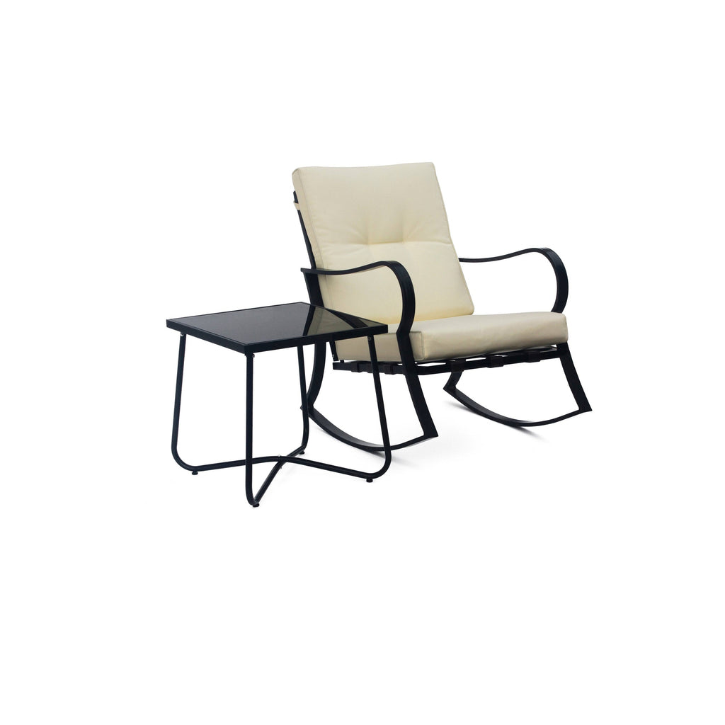 3-Pc. Orange Rocking Chair and End Table Set O6996