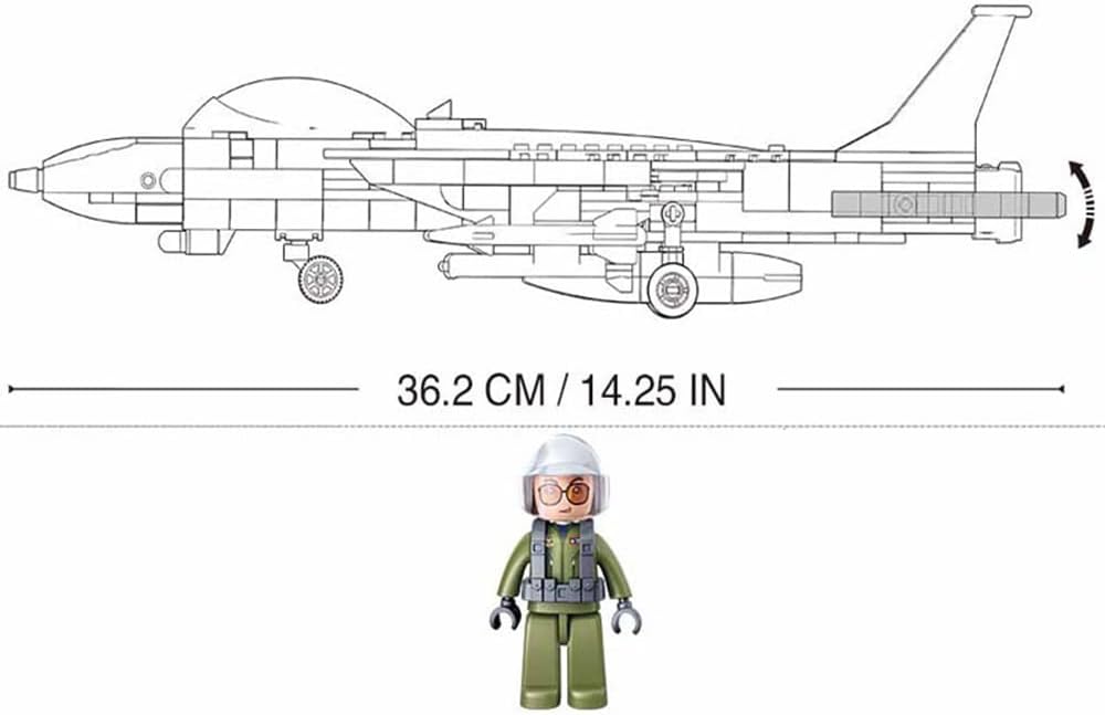 F-14D Fighter Tomcat Building Bricks Set with 1 Figure, 404 Pieces S170881