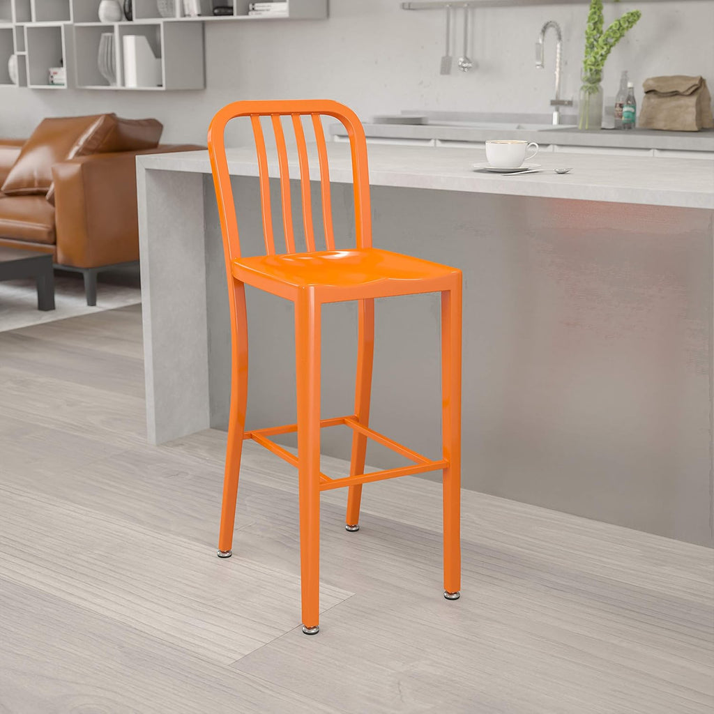 2 Pack 30 High Silver Metal Barstool U895972