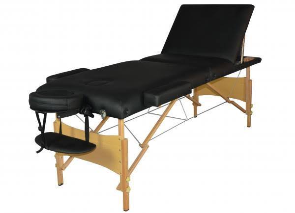 Black 3 Section Portable Massage Table with Carry Case J157012