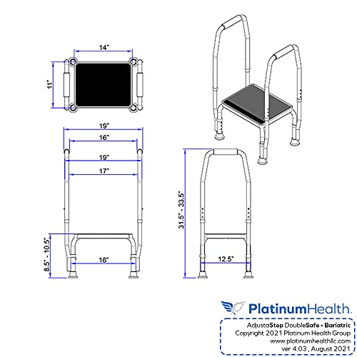 Modern White/Blue Height Adjustable Step Stool with Dual Handle Q55740