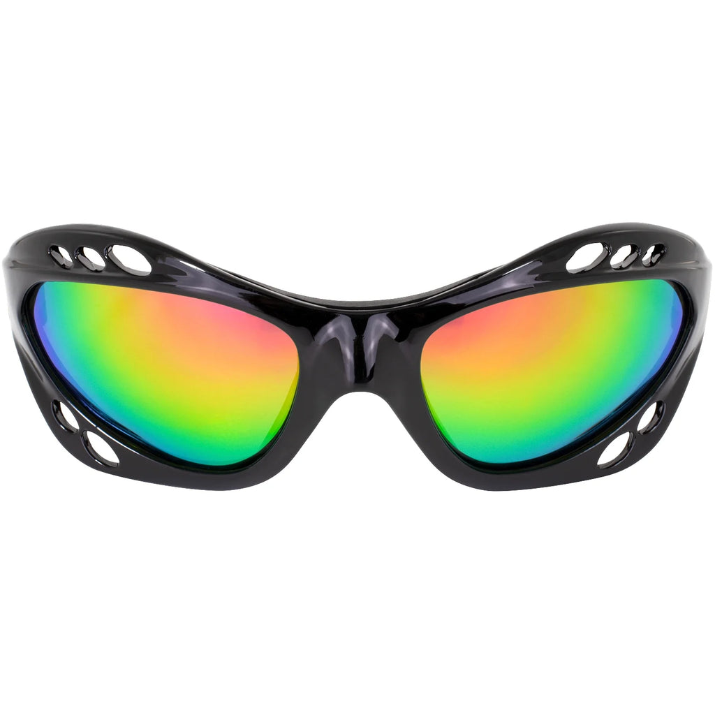 3 Pairs Padded Polarized Sunglasses w/Strap Silver Frame w/Smoke Lens & Black Frames w/Blue & Pink Mirror Lenses U96080