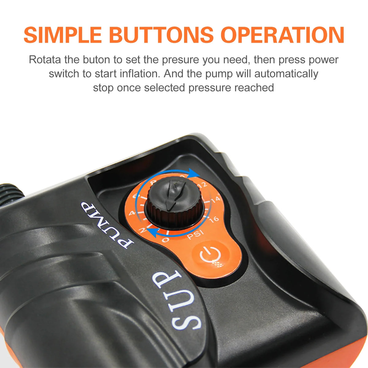 16 PSI Electric Air Pump with 6 Nozzles W1107