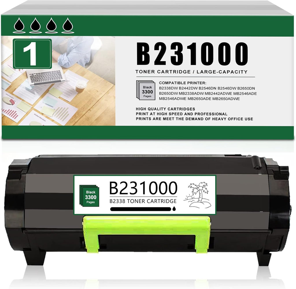 Black Remanufactured Toner Cartridge for Lexmark Printer Y382794